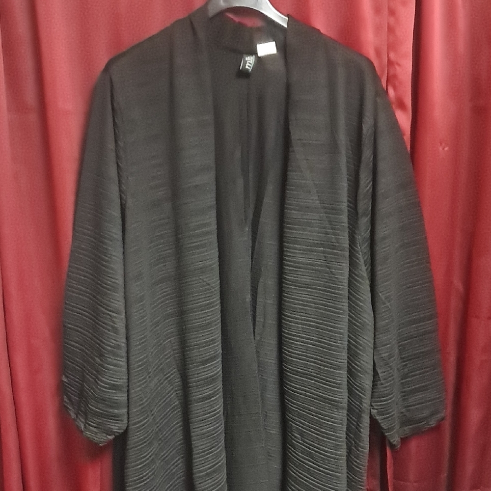 Elegant Black Open Front Cardigan